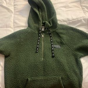 Olive VS Pink Sherpa Hoodie!!